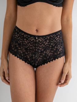 Pour Moi Mixology Full Lace Cotton Blend Mid Rise Shorty Knickers - view 2, Black