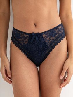 Pour Moi Rebel High Leg Floral Lace Knickers - view 2, Midnight