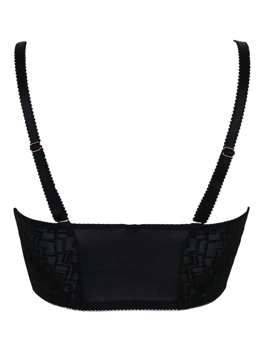 Product image 7 of 7, which shows Pour Moi Mixology Front Fastening Longline Bra, Black, 32B