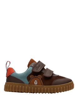 Clarks Kids' Cove Den T Leather Shoes, Chestnut, Chestnut