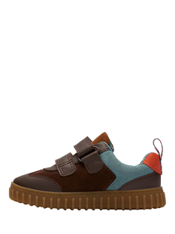 Clarks Kids' Cove Den T Leather Shoes, Chestnut - view 2, Chestnut