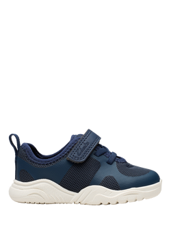 Clarks Kids' Feather Ath Panelled Trainers, Navy