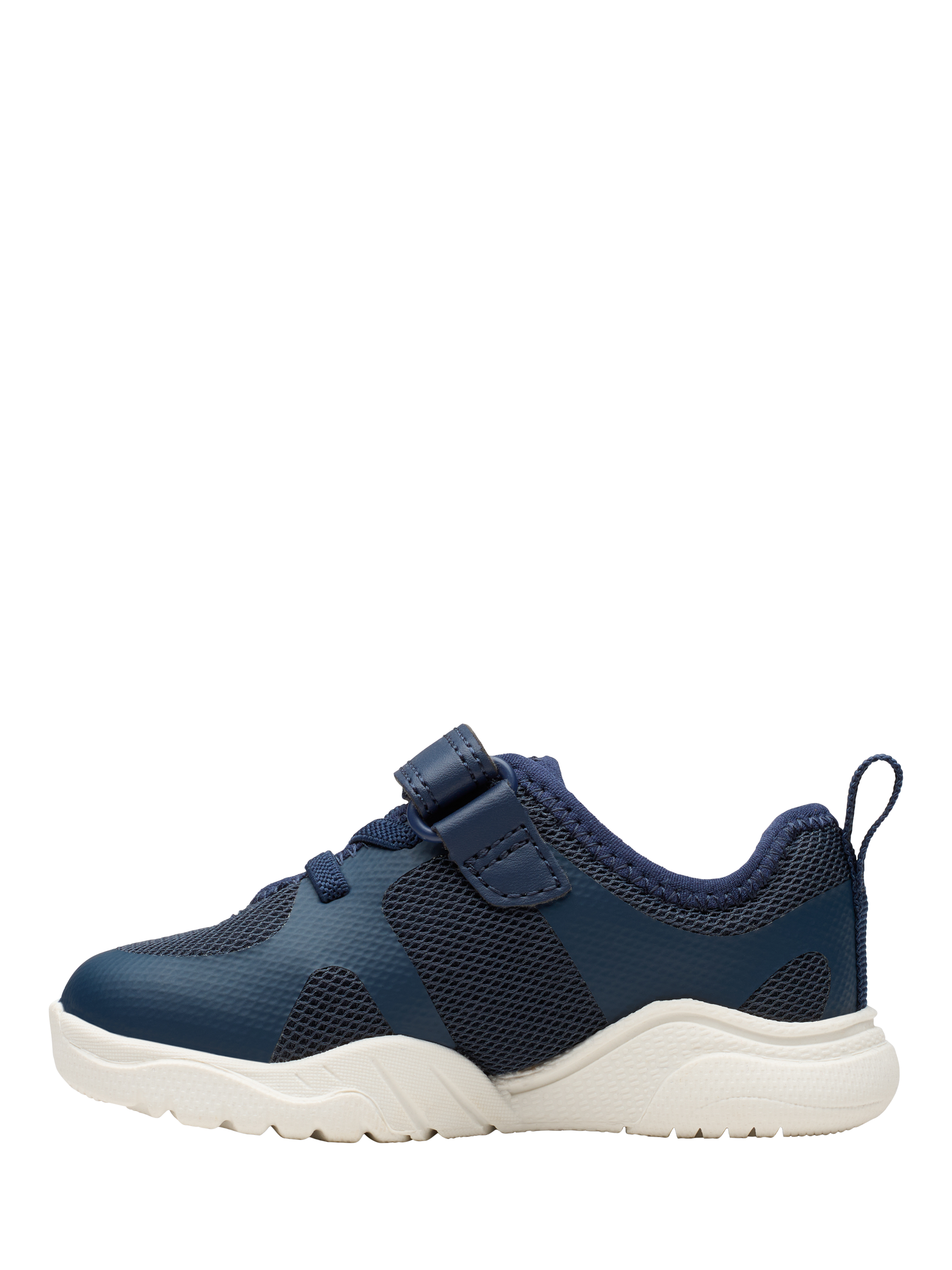 Product image 2 of 7, which shows Clarks Kids' Feather Ath Panelled Trainers, Navy, 3 F Jnr
