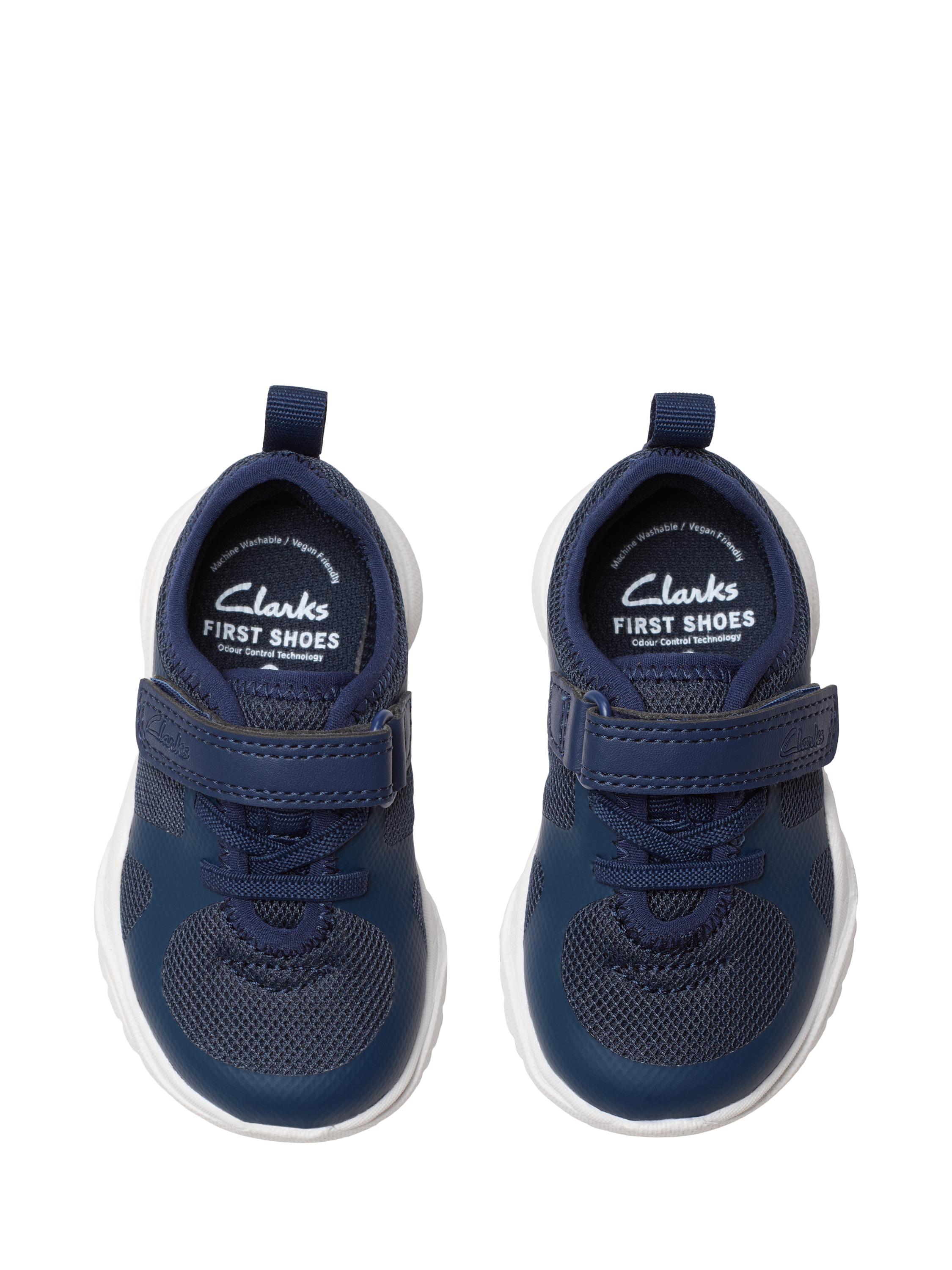 Product image 6 of 7, which shows Clarks Kids' Feather Ath Panelled Trainers, Navy, 3 F Jnr