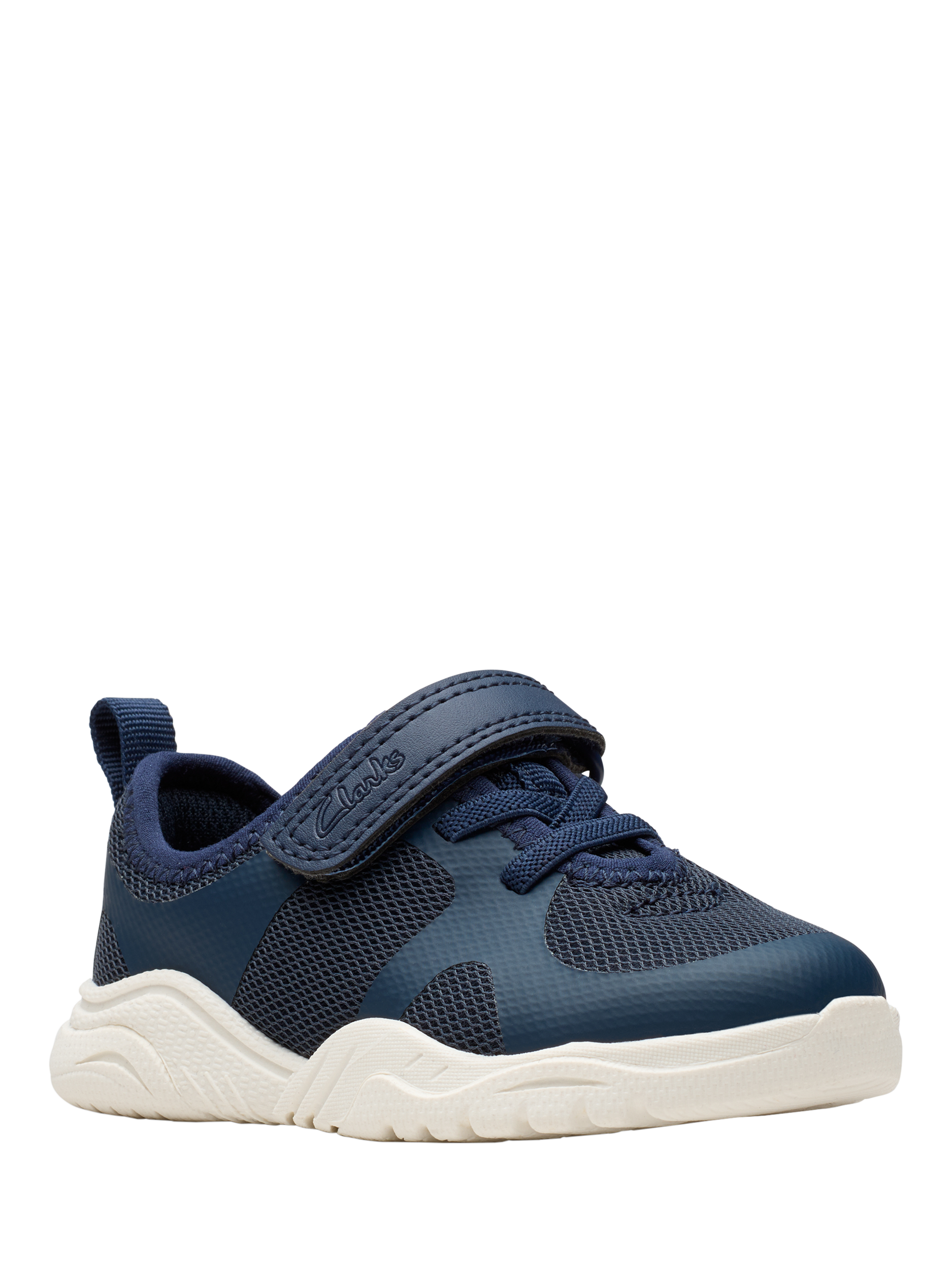 Product image 7 of 7, which shows Clarks Kids' Feather Ath Panelled Trainers, Navy, 3 F Jnr