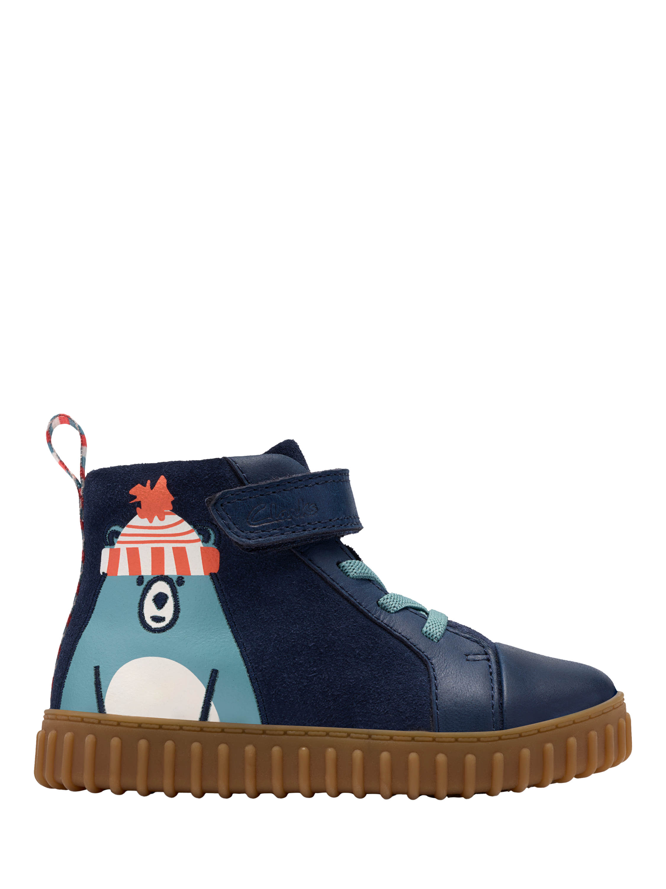 Product image 1 of 6, which shows Clarks Kids' Cove Kind T Boots, Navy, 3 F Jnr