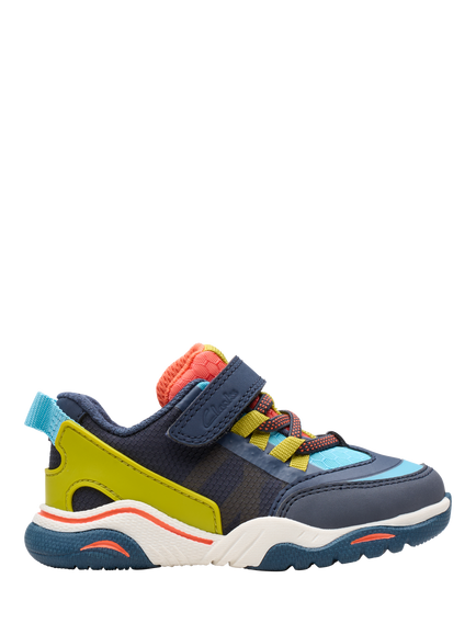 Clarks Kids' Feather Track Trainers, Navy Combi, Navy Combi