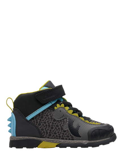 Clarks Kids' Steggy2 Tri T Leather Shoes, Grey Combi, Grey Combi