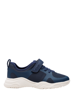 Clarks Kids' Feather Ath Panelled Trainers, Navy