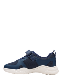 Clarks Kids' Feather Ath Panelled Trainers - view 2, Navy