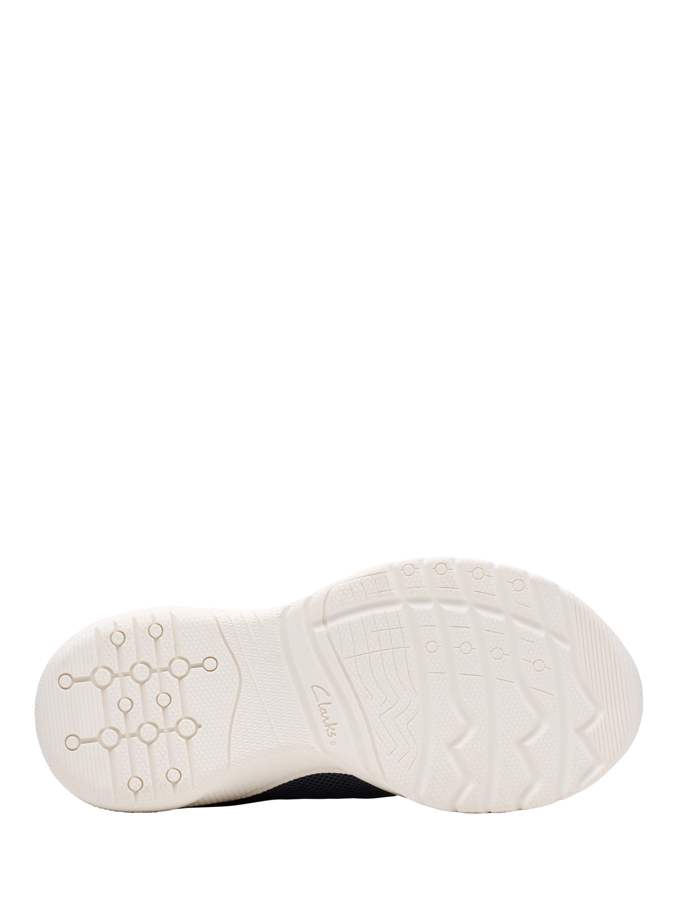 Product image 3 of 7, which shows Clarks Kids' Feather Ath Panelled Trainers, Navy, 7 F Jnr