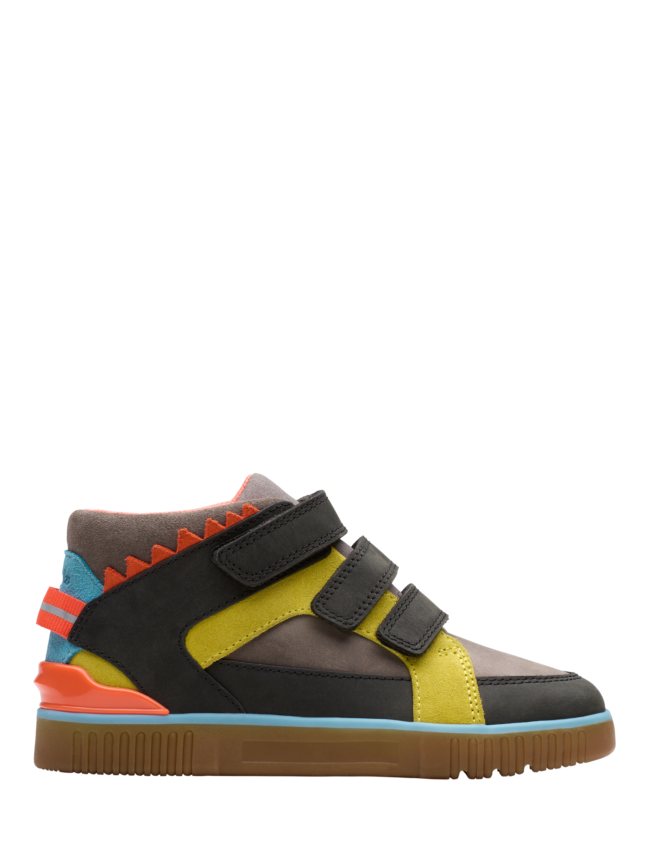 Product image 1 of 6, which shows Clarks Kids' Oslo Play Ankle Boots, Grey Combi, 7 G Jnr