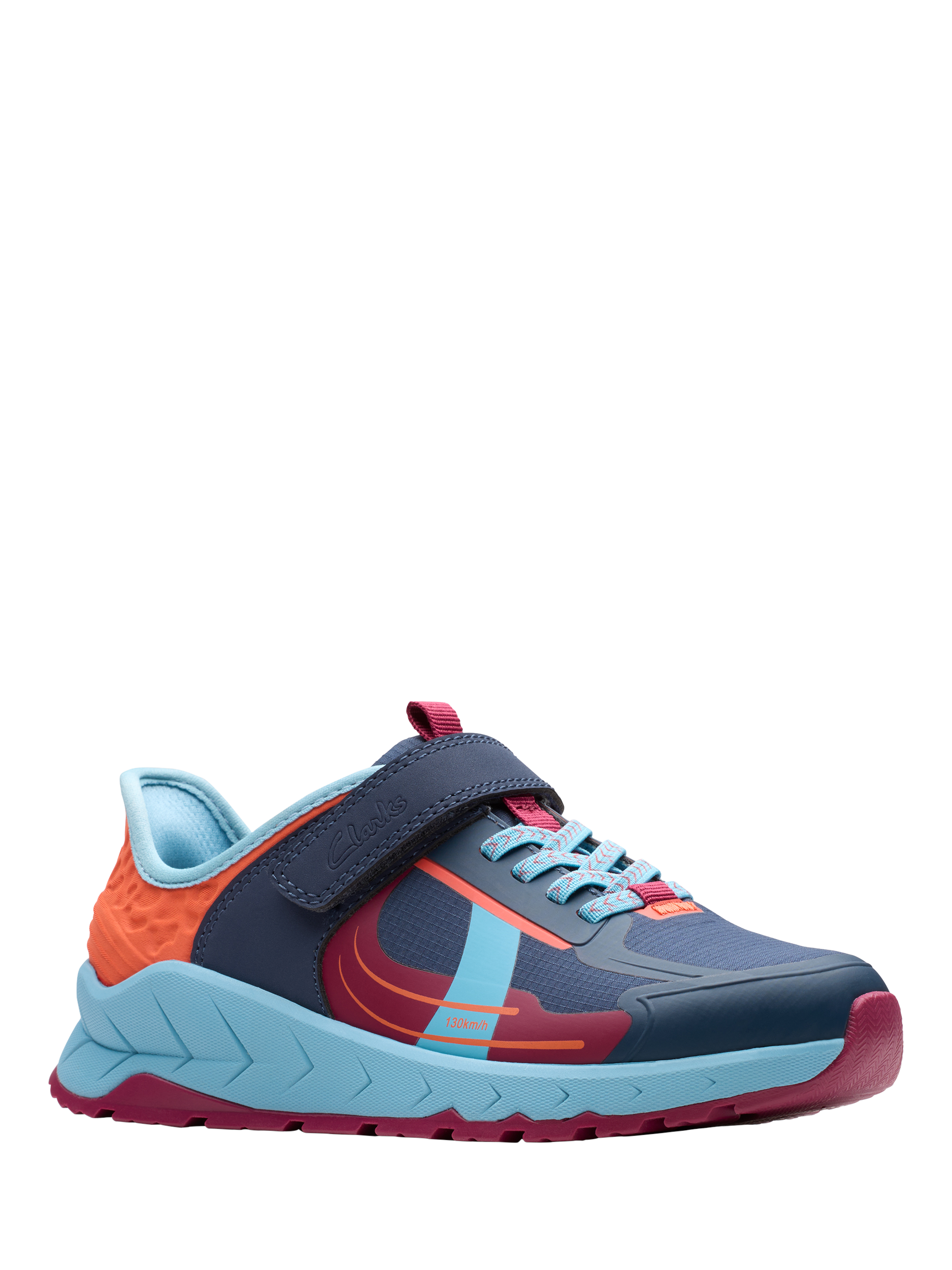 Product image 4 of 6, which shows Clarks Kids' Selva Lane K Trainers, Navy Combi, 1 F