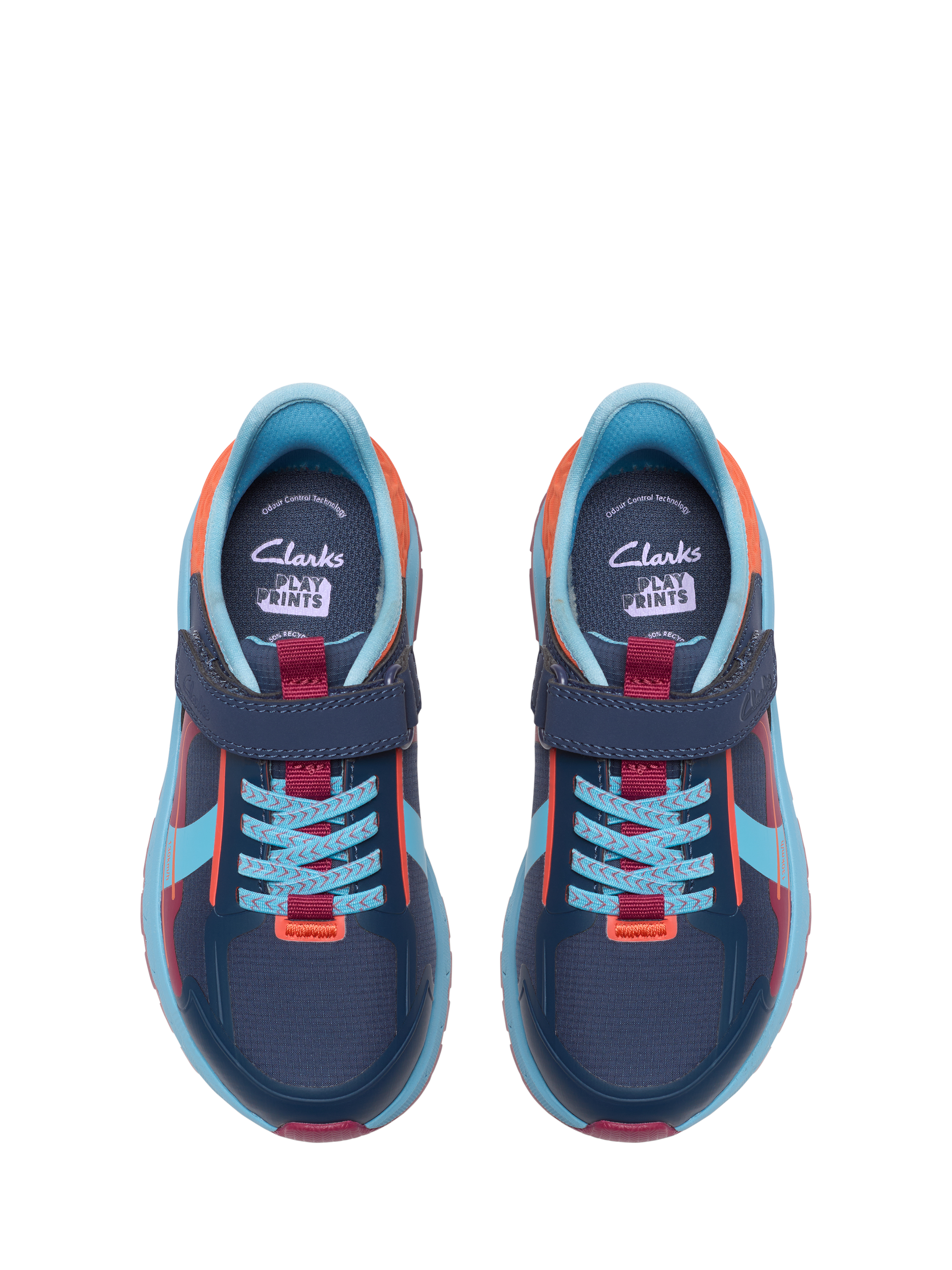 Product image 6 of 6, which shows Clarks Kids' Selva Lane K Trainers, Navy Combi, 1 F