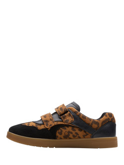 Clarks Kids' Disco Vibe K. Leather Shoes, Leopard Print - view 2, Leopard Print