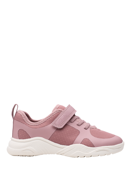 Clarks Kids' Feather Ath Panelled Trainers, Dusty Pink
