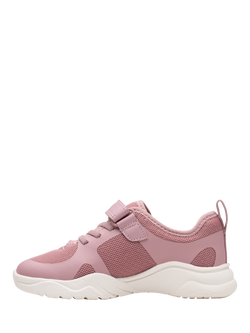 Clarks Kids' Feather Ath Panelled Trainers - view 2, Dusty Pink