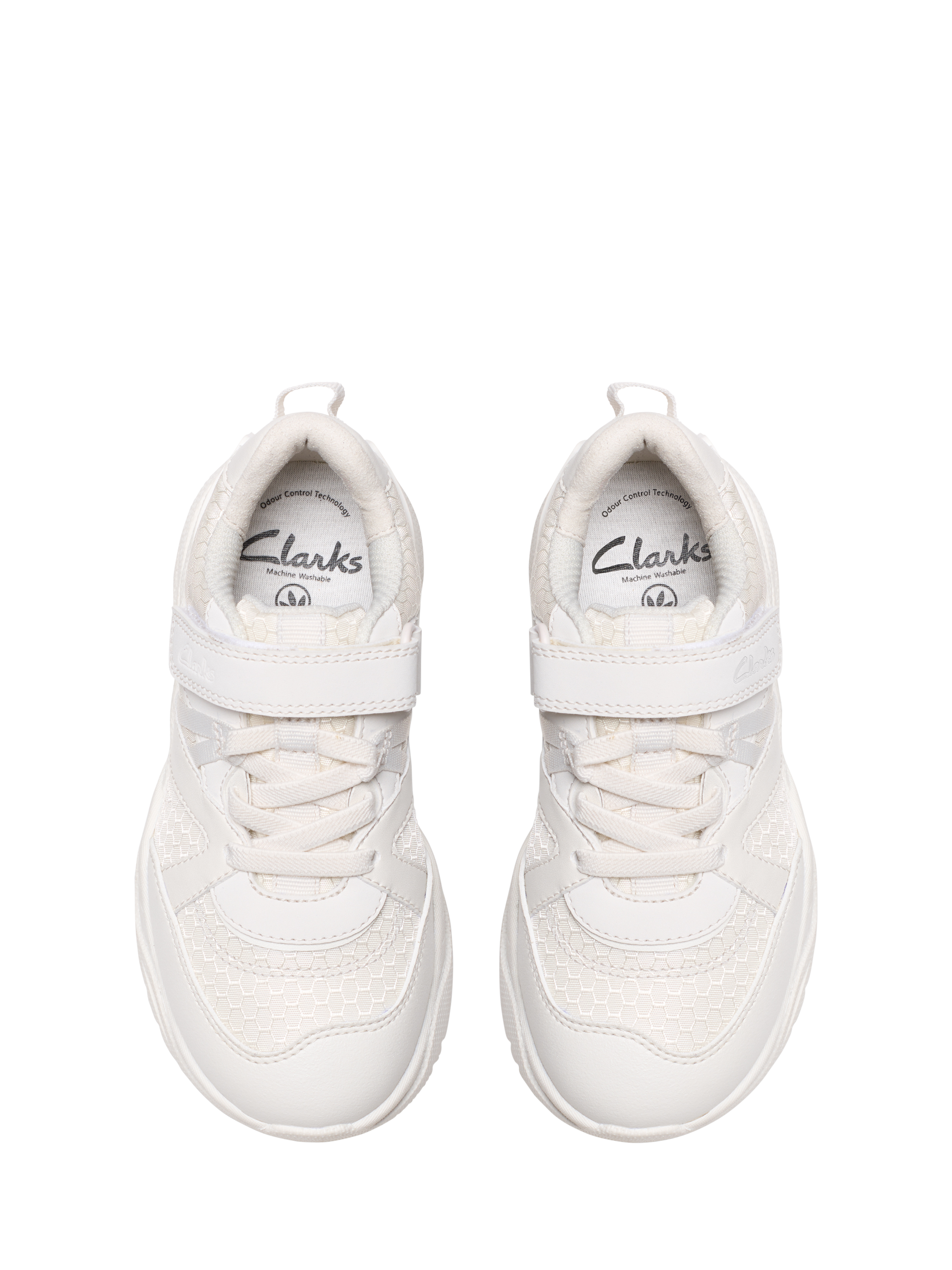 Product image 6 of 6, which shows Clarks Kids' Feather Pace Padded Trainers, White, 10.5 G Jnr