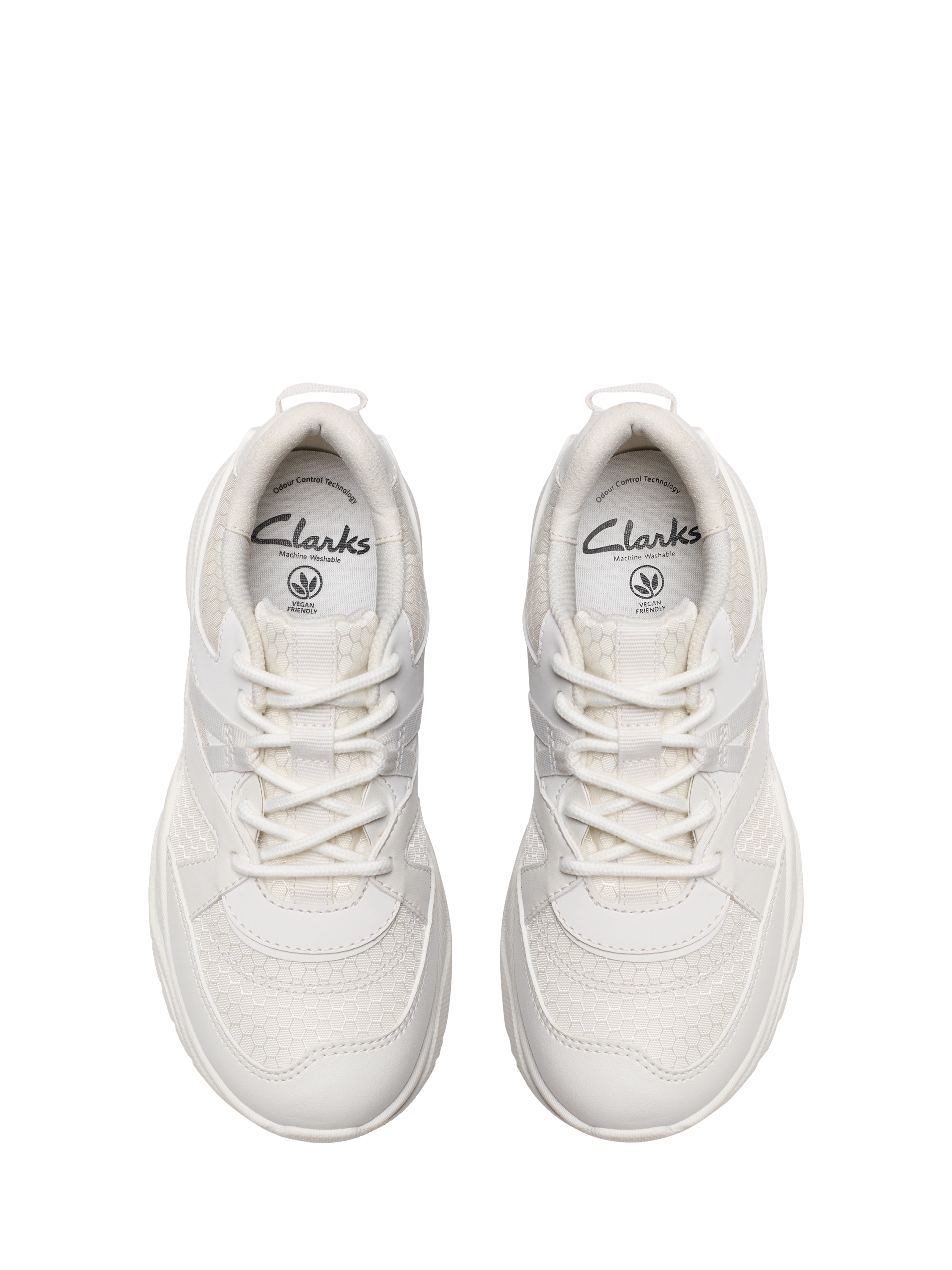 Product image 6 of 6, which shows Clarks Kids' Feather Pace Chunky Trainers, White, 13 F Jnr