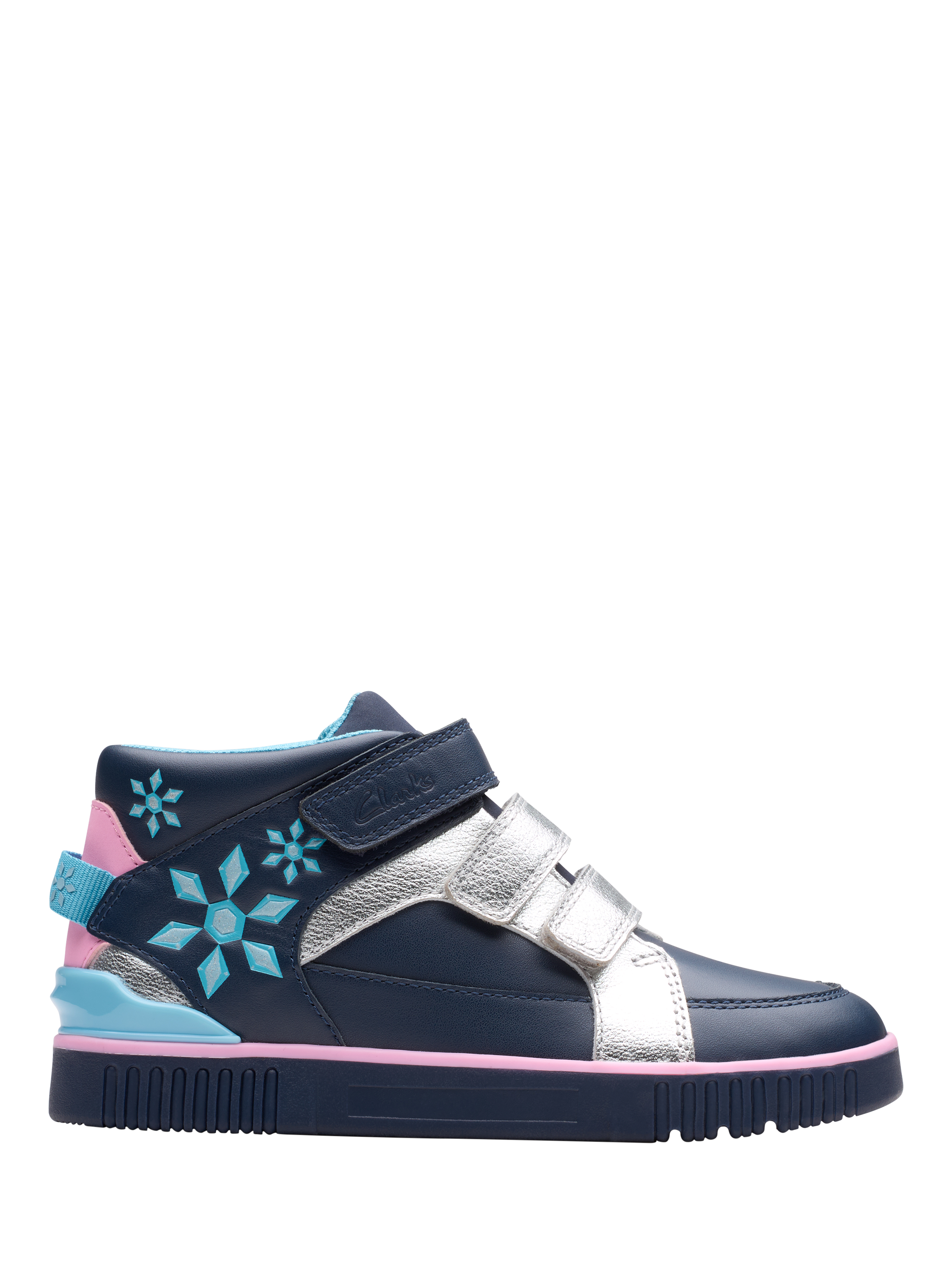 Product image 1 of 6, which shows Clarks Kids' Oslo Play Ankle Boots, Navy, 7 F Jnr