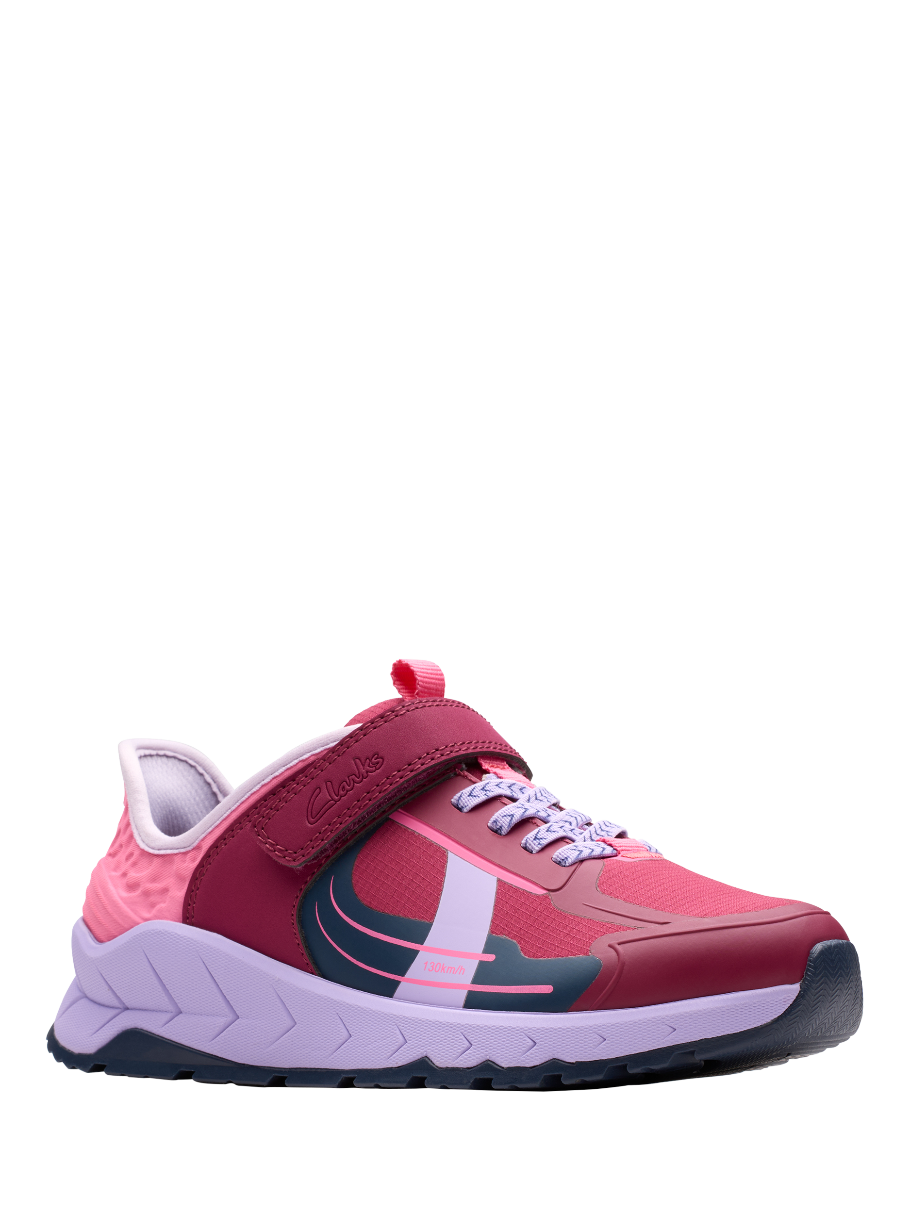 Product image 4 of 6, which shows Clarks Kids' Selva Lane K Trainers, Berry Combi, 7 F Jnr
