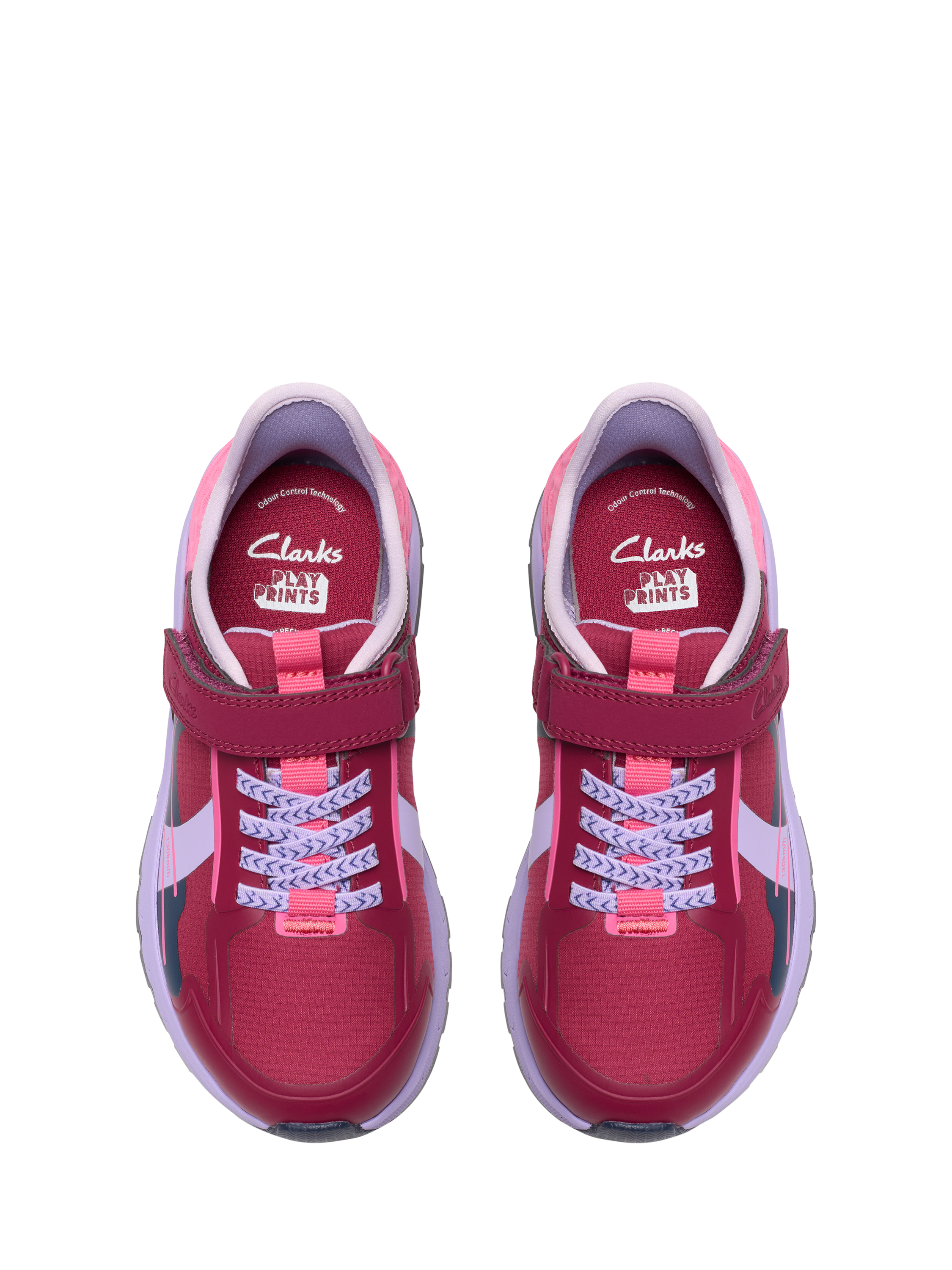 Product image 6 of 6, which shows Clarks Kids' Selva Lane K Trainers, Berry Combi, 7 F Jnr