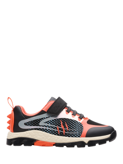 Clarks Kids' Steggy2 Fly K Trainers, Black/Orange, Black/Orange