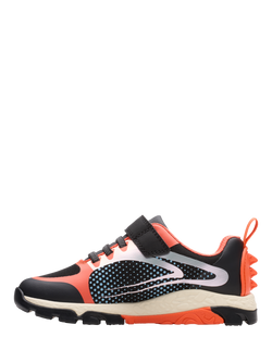 Clarks Kids' Steggy2 Fly K Trainers, Black/Orange - view 2, Black/Orange