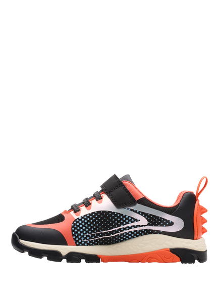 Clarks Kids' Steggy2 Fly K Trainers, Black/Orange - view 2, Black/Orange