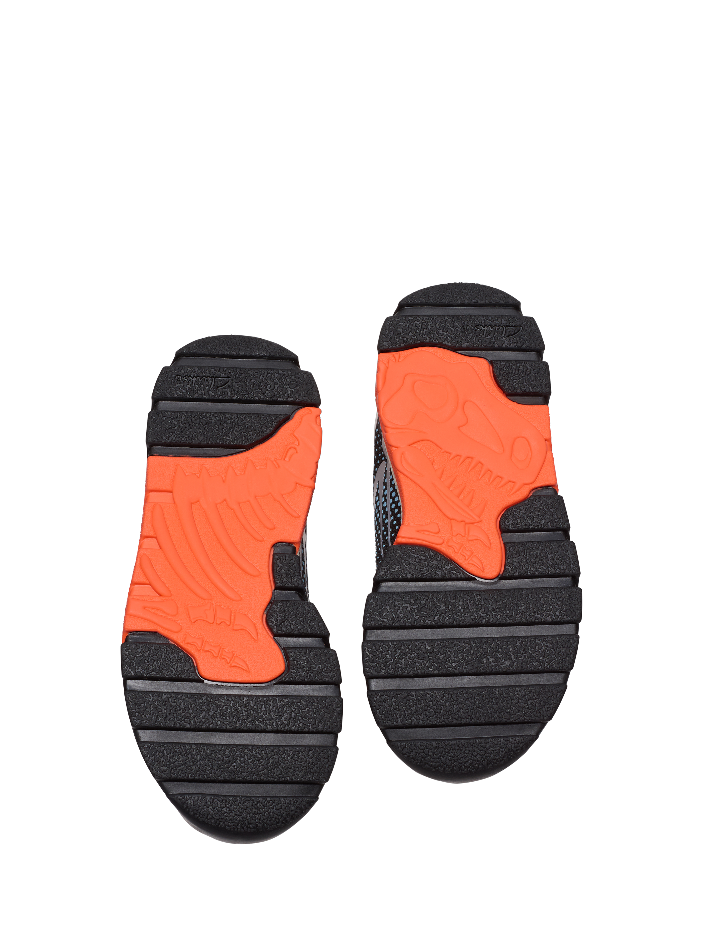 Product image 7 of 7, which shows Clarks Kids' Steggy2 Fly K Trainers, Black/Orange, 7 F Jnr