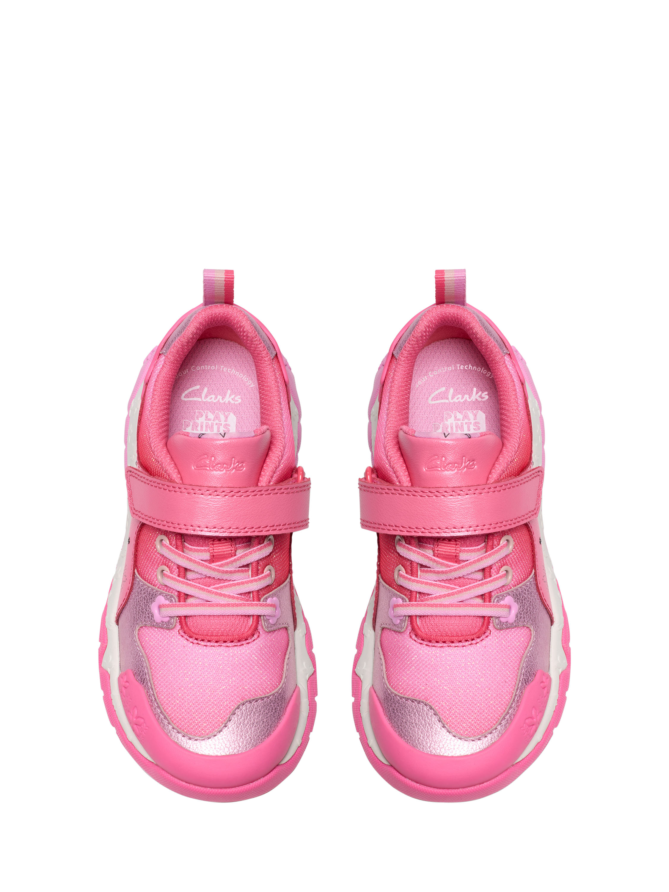 Product image 6 of 7, which shows Clarks Kids' Tidal Shell K Padded Trainers, Pink, 7 F Jnr