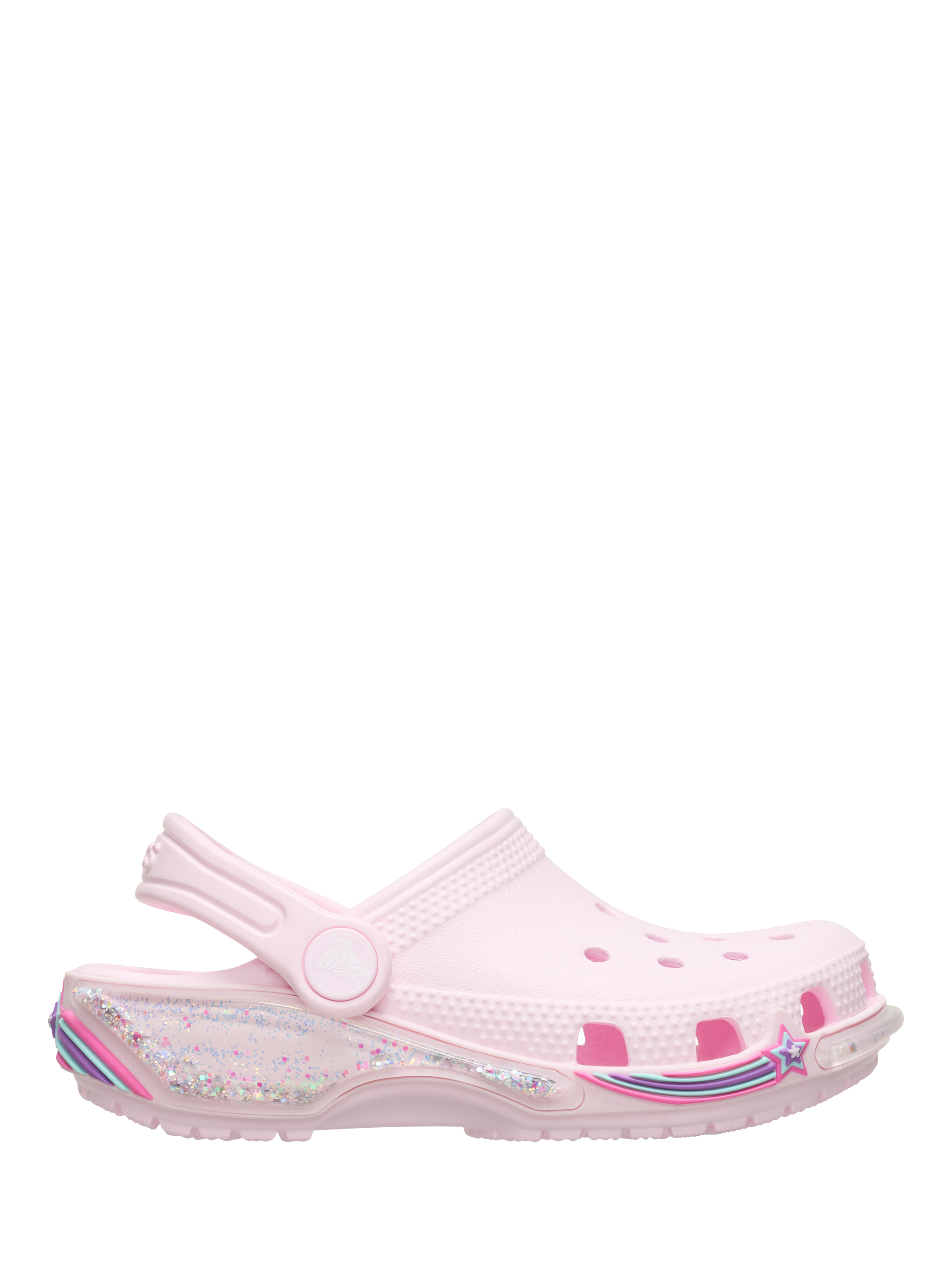 Product image 1 of 5, which shows Crocs Kids' Star Sparkle Classic Clogs, Pink Milk, 5 Jnr