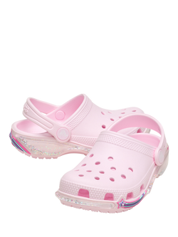 Crocs Kids' Star Sparkle Classic Clogs, Pink Milk - view 2, Pink Milk