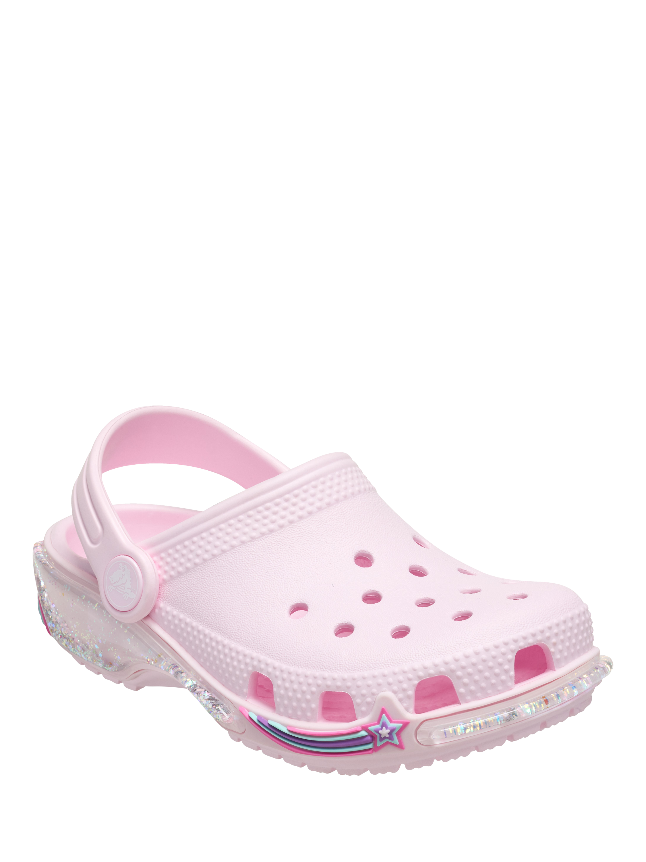Product image 3 of 5, which shows Crocs Kids' Star Sparkle Classic Clogs, Pink Milk, 5 Jnr