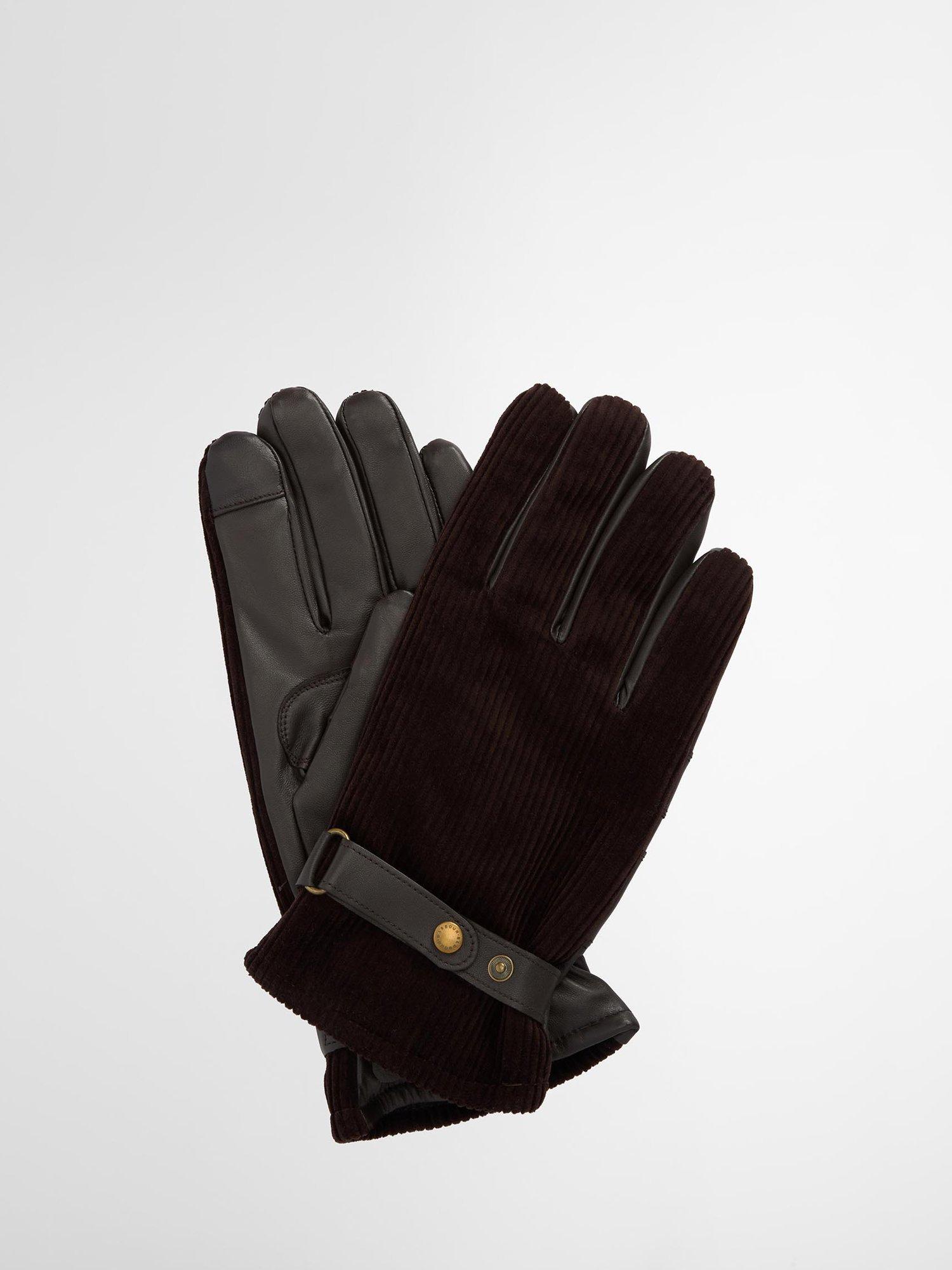 Product image 2 of 4, which shows Barbour Nelson Leather Gloves, Brown, M