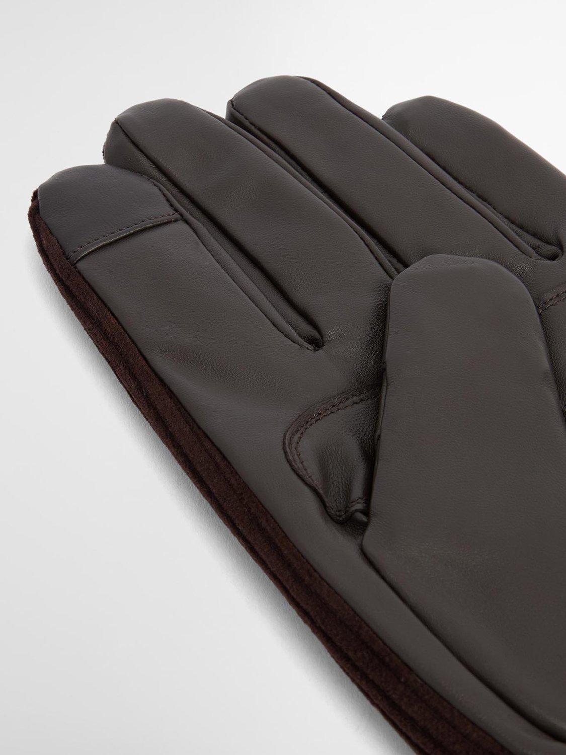 Product image 3 of 4, which shows Barbour Nelson Leather Gloves, Brown, M