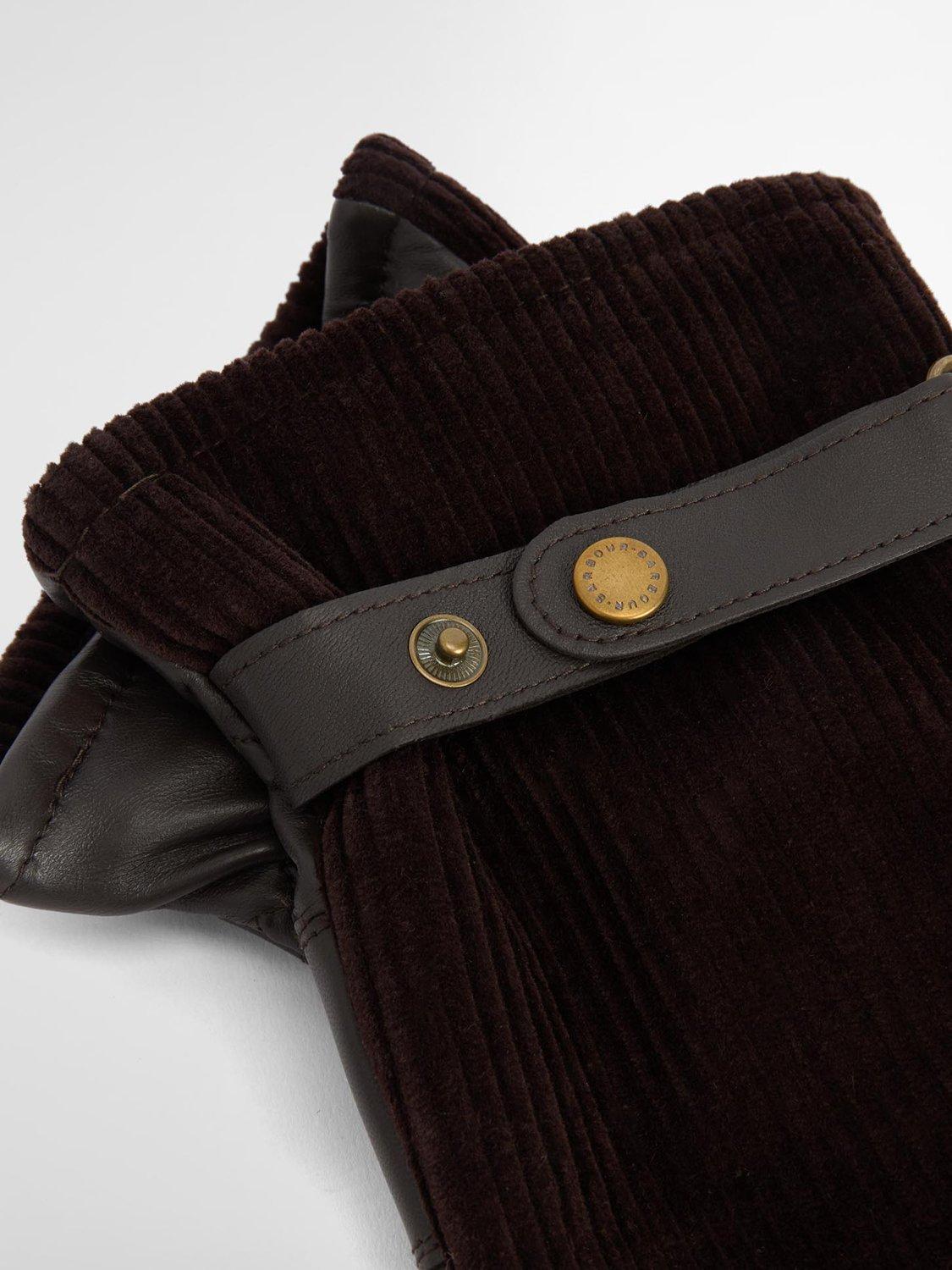 Product image 4 of 4, which shows Barbour Nelson Leather Gloves, Brown, M