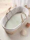Bedfolk Moses Basket Fitted Sheet, Sage