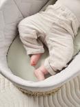 Bedfolk Moses Basket Fitted Sheet, Sage