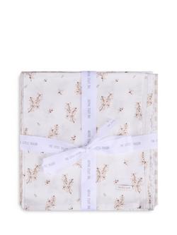The Little Tailor Baby Muslin Cloth, Pack of 4, Neutral Floral - view 2, Neutral Floral