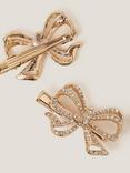 Monsoon Kids' Curly Bow Hair Clips, Pack of 2, Gold