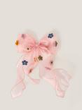 Monsoon Kids' Organza Felt Flower Bow Hair Clip, Pink