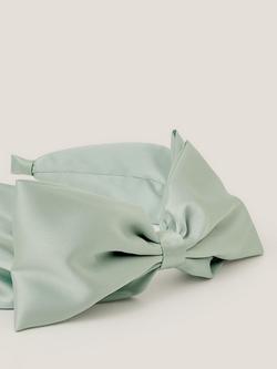 Monsoon Kids' Bridesmaid Bow Headband, Sage - view 2, Sage