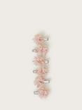 Monsoon Kids' Bridesmaid Pom Pom Flower Hair Clips, Pack of 6, Pink