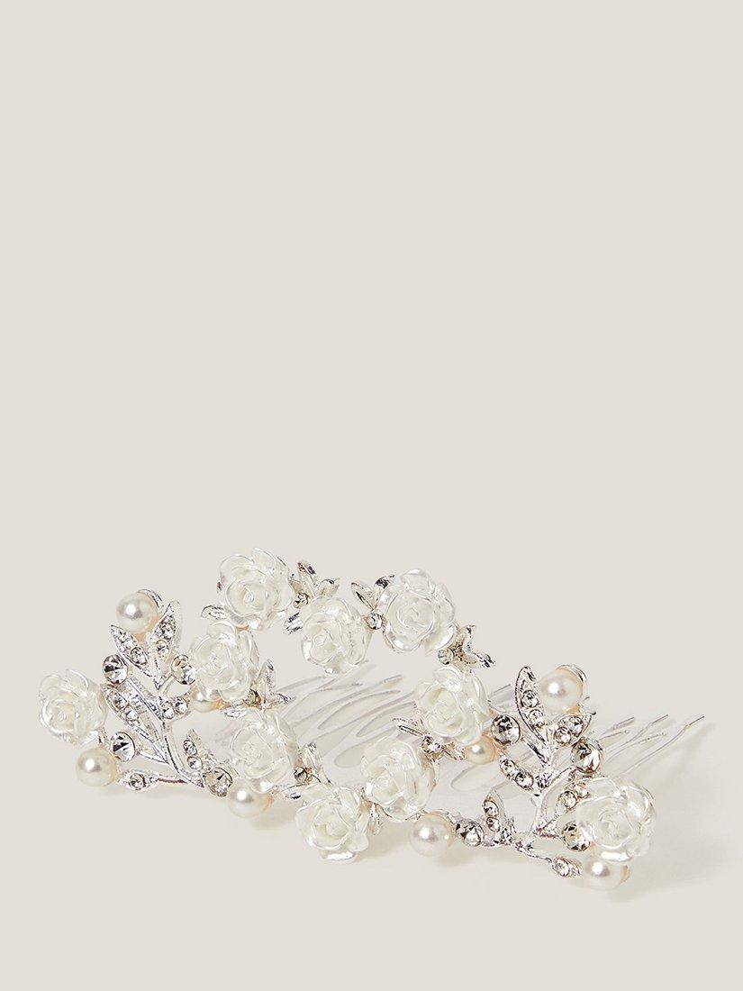 Product image 1 of 3, which shows Monsoon Kids' Flower Girl Tiara Comb, Silver, One Size