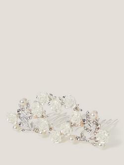 Monsoon Kids' Flower Girl Tiara Comb, Silver, Silver