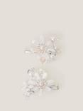 Monsoon Kids' Gem Flower Hair Clips, Pack of 2, Ivory