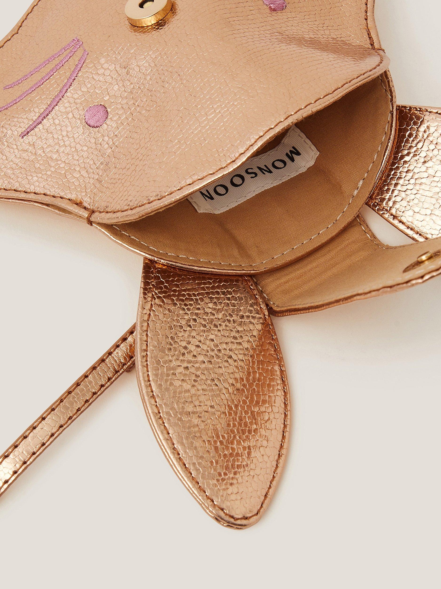 Product image 4 of 4, which shows Monsoon Kids' Metallic Bunny Bag, Gold, One Size