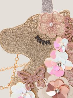 Monsoon Kids' Ella Glitter Sequin Unicorn Bag, Multi