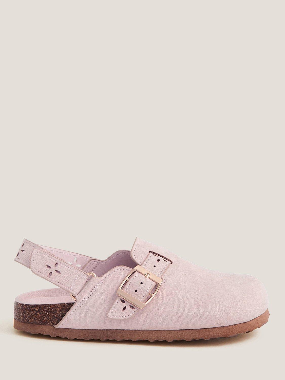 Product image 1 of 3, which shows Monsoon Kids' Cutwork Mules Riptape Closed Toe Shoes, Pink, 7 Jnr